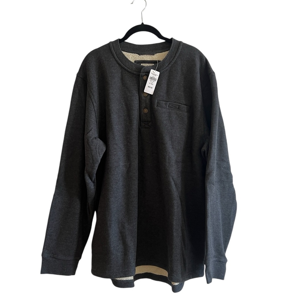 L.L. Bean Men's Bonded Waffle Fleece Henley Size XL
